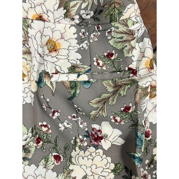 ZARA COLLECTION GRAY WHITE FLORAL STRAIGHT DRESS PANTS S BLOGGER FAV RARE - Picture 11 of 14